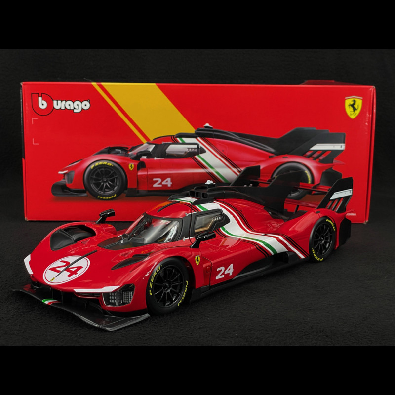Miniatura Carro Ferrari 499P 3.0l Turbo V6 - #51 Winner 24h Le Mans 2023 1 24 Burago 18 26309 C