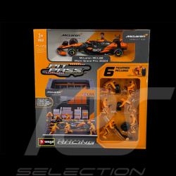 Lando Norris McLaren MCL38 n° 4 Pit Stop Mit Figuren F1 2024 1/43 Bburago 38451N