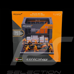 Lando Norris McLaren MCL38 n° 4 Pit Stop Mit Figuren F1 2024 1/43 Bburago 38451N