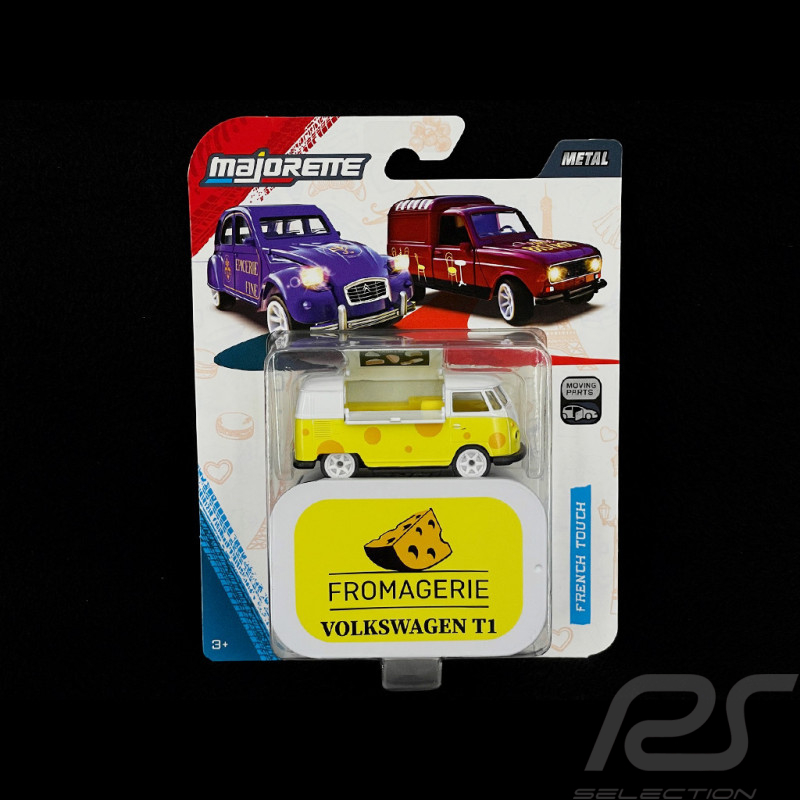 Volkswagen T1 Combi French Touch Deluxe cars Fromagerie Gelb / Weiß 1/59 Majorette 8502101002SMO