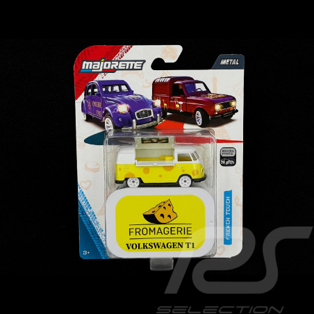 Volkswagen T1 Combi French Touch Deluxe cars Fromagerie Yellow / White 1/59 Majorette 8502101002SMO