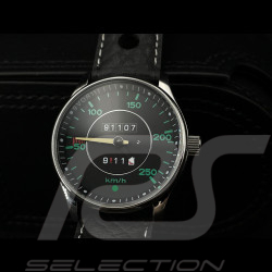 Porsche 911 250 km/h speedometer Watch chrome case / black dial / green numbers