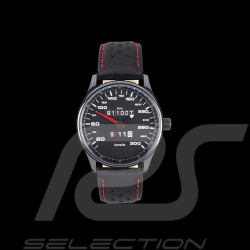 Montre compteur de vitesse Porsche 911 300 km/h boitier noir / fond noir / chiffres blancs