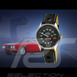 Montre compteur de vitesse Alfa Romeo 2000 GTV boitier chrome / fond noir / chiffres blancs