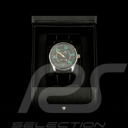 Montre automatique compteur de vitesse Porsche 911 classique  boitier chromé / fond noir / chiffres verts