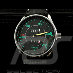 Porsche 911 Klassische Tachometer Automatikwerk Uhr Chrom Gehause / schwarz Wahl / grüne Zahlen