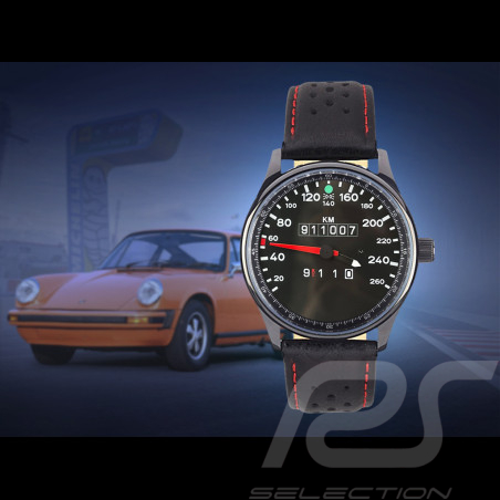 Porsche 911 260 km/h Tachometer Uhr schwarz Gehause / schwarz Wahl / weiße Zahlen