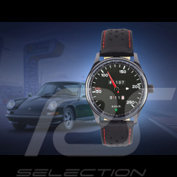 Montre compteur de vitesse Porsche 911 250 km/h boitier noir / fond noir / chiffres blancs