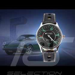 Porsche 911 250 km/h speedometer Watch 1963 - 1969 chrome case / black dial / green numbers Made in Germany