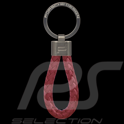 Porte-clés Porsche Design Corde Cuir Rouge Carmin 4056487085586