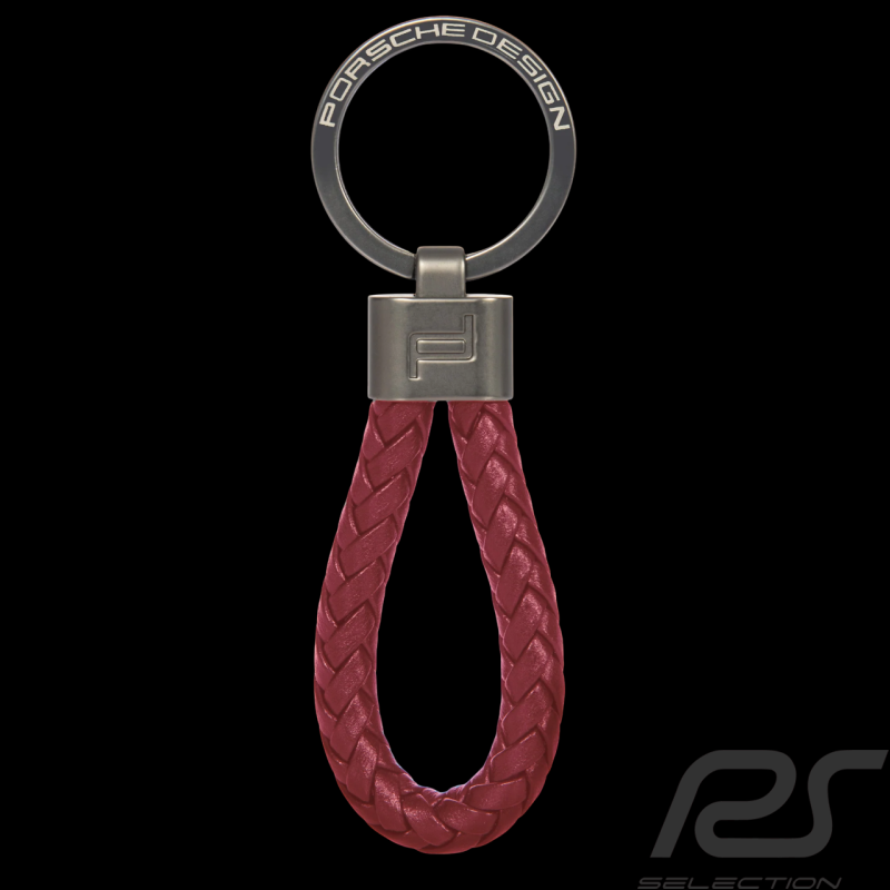 Porte-clés Porsche Design Corde Cuir Rouge Carmin 4056487085586
