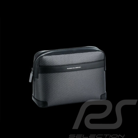 Porsche Design Kulturbeutel Leder Schwarz Carbon 4056487052366