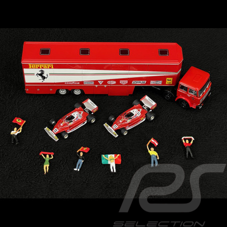 Ferrari 312 T2 F1 1977 Set + Ferrari Transport Truck with 6 Figures 1/87 Berkina BRE58575