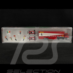 Set Ferrari 312 T2 F1 1977 + Camion de transport Ferrari avec 6 figurines 1/87 Berkina BRE58575