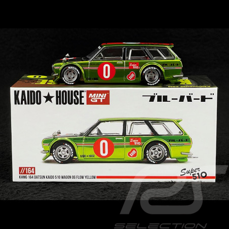Datsun Kaido 510 Wagon 1969 Jaune OG Flo 1/64 Mini GT KHMG164
