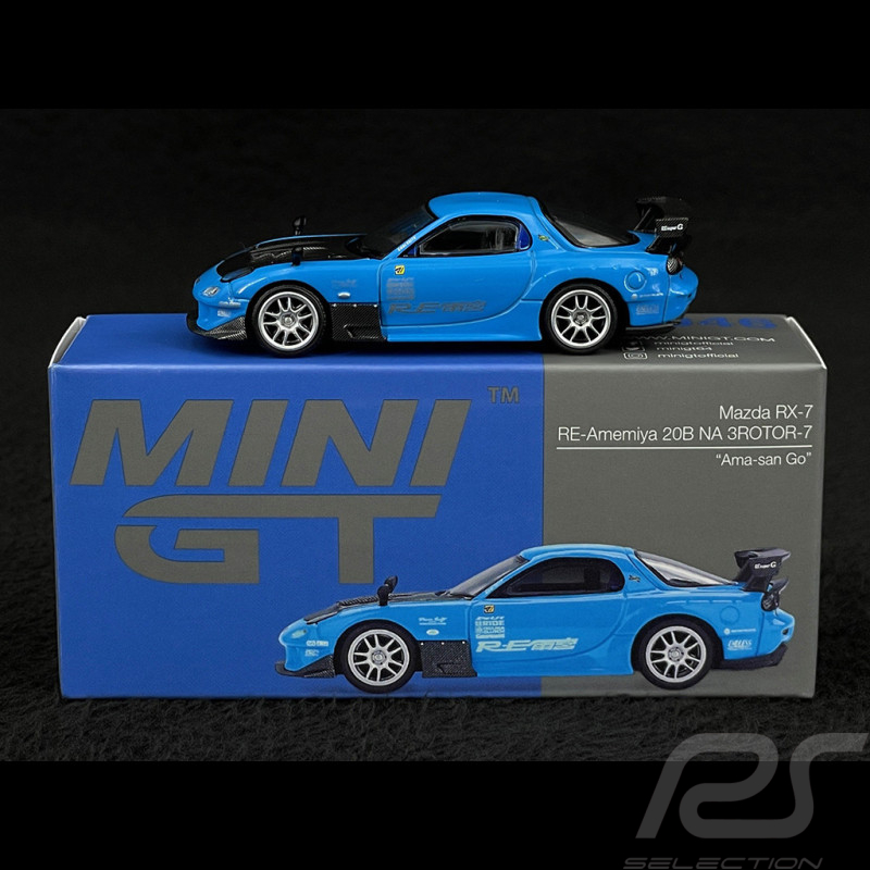 Mazda RX7 Re-Amemiya 20B NA 3Rotor-7 2024 Blau Ama-San Go 1/64 Mini GT MGT01046-R