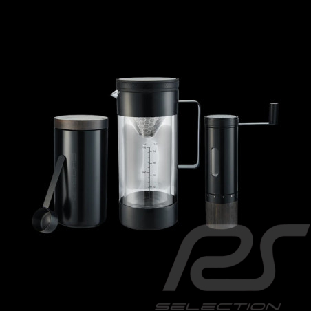 Trio Cafetière Porsche + Boîte à Café + Moulin à Café