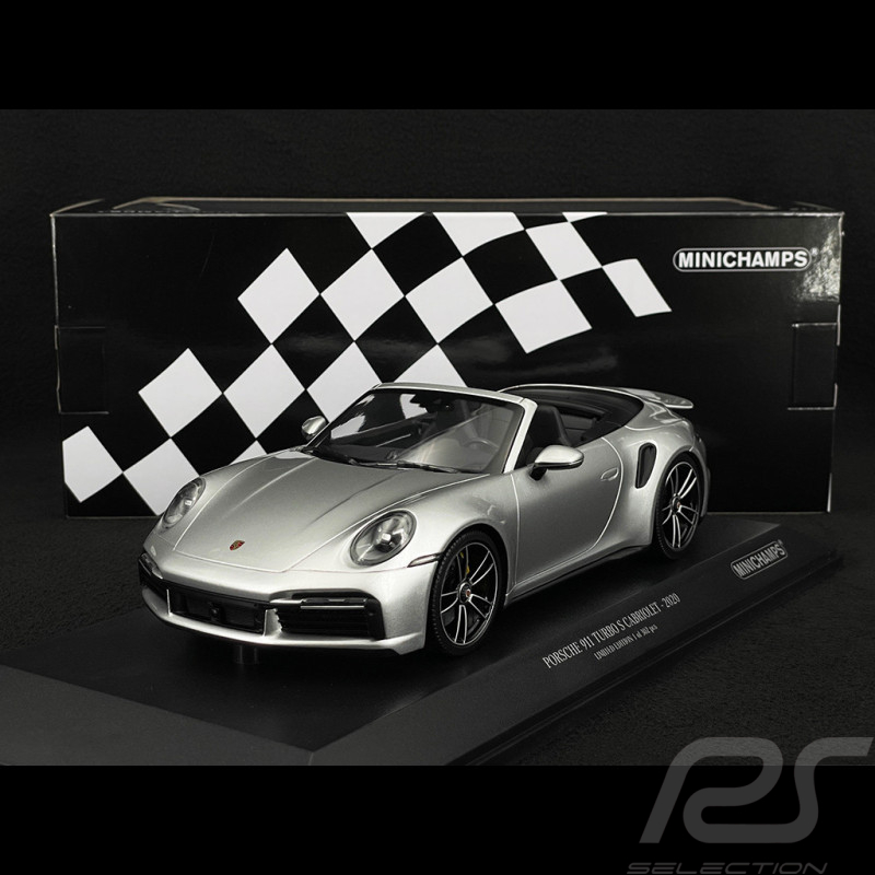 Porsche 911 Turbo S Cabriolet type 992 Gris argenté GT 2020 1/18 Minichamps 155069082