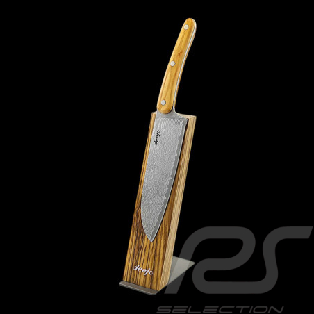 Couteau Santoku Damas Ondoyant Bois d'Olivier Deejo KDBS00001
