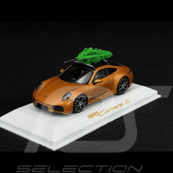 Porsche 911 Carrera S Type 922.2 2024 mit Weihnachtsbaum Nordic Gold Metallic 1/43 Spark WAP0200230T911