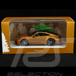 Porsche 911 Carrera S Type 922.2 2024 mit Weihnachtsbaum Nordic Gold Metallic 1/43 Spark WAP0200230T911