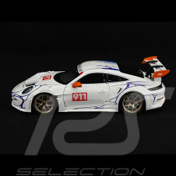 Porsche 911 GT3 RS Type 992 n° 911 2023 White / Orange Decor 1/18 Minichamps 110062041