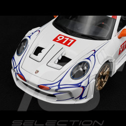 Porsche 911 GT3 RS Type 992 n° 911 2023 White / Orange Decor 1/18 Minichamps 110062041