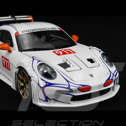 Porsche 911 GT3 RS Type 992 n° 911 2023 White / Orange Decor 1/18 Minichamps 110062041