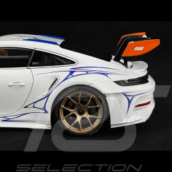 Porsche 911 GT3 RS Type 992 n° 911 2023 White / Orange Decor 1/18 Minichamps 110062041
