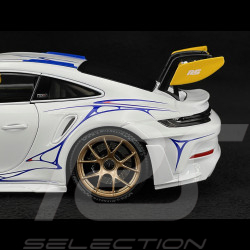 Porsche 911 GT3 RS Type 992 n° 911 2023 White / Yellow Decor 1/18 Minichamps 110062042