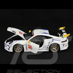 Porsche 911 GT3 RS Type 992 n° 911 2023 White / Yellow Decor 1/18 Minichamps 110062042