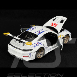 Porsche 911 GT3 RS Type 992 n° 911 2023 White / Yellow Decor 1/18 Minichamps 110062042