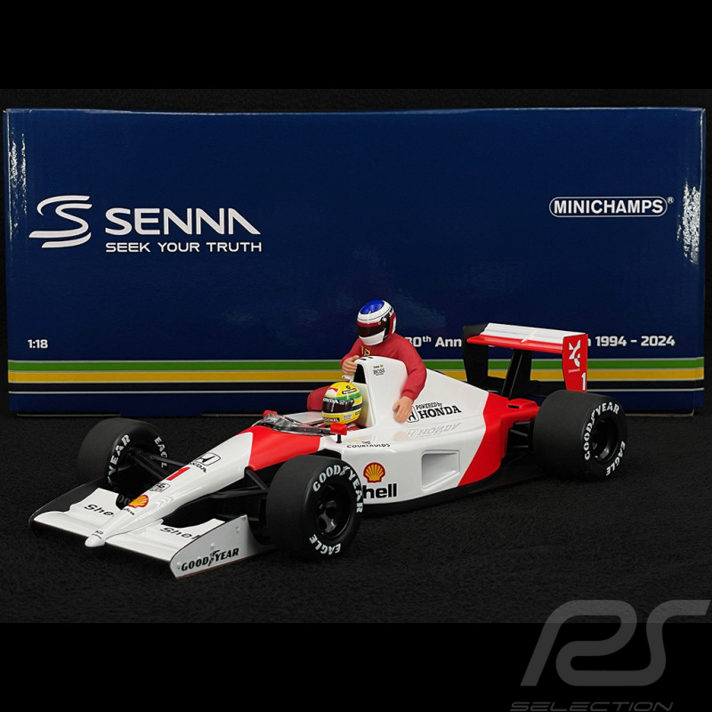 Ayrton Senna Mclaren Honda MP4/6 n° 1 3ème GP Mexique F1 1991 avec Jean Alesi 1/18 Minichamps 540911828
