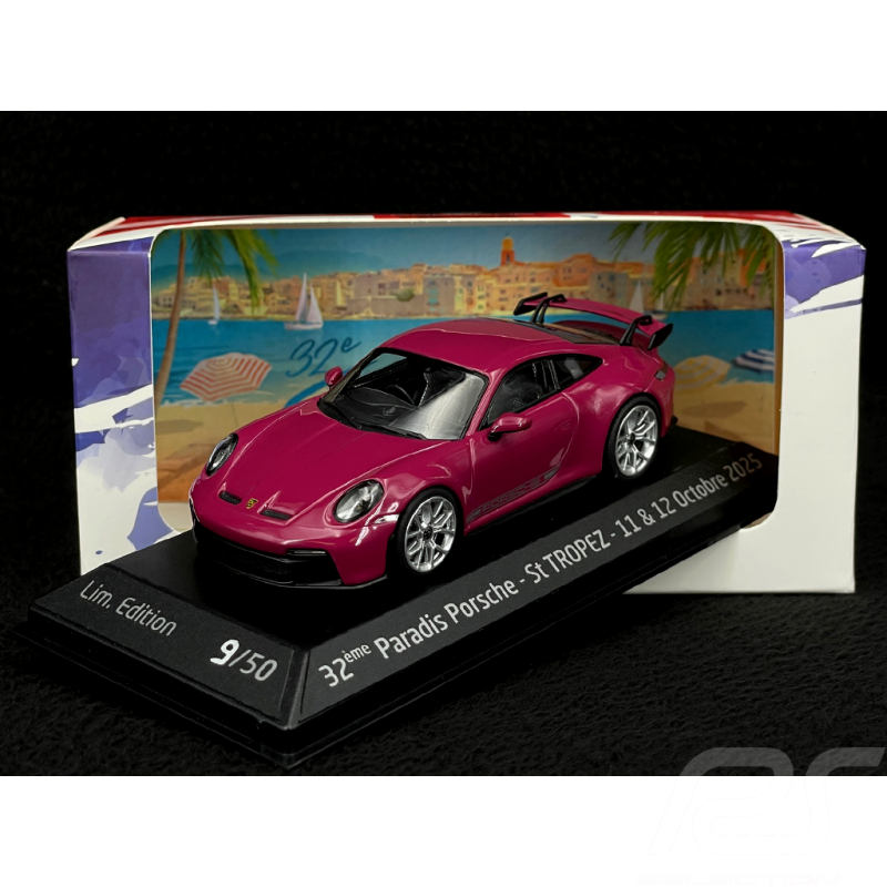 Porsche 911 GT3 Type 992 2021 Paradis Porsche St Tropez 2025 Ruby Red 1/43 Minichamps WAP0202710RGT3