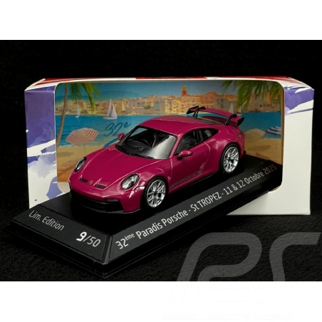 Porsche 911 GT3 Typ 992 2021 Paradis Porsche St Tropez 2025 Rubystern Rot 1/43 Minichamps WAP0202710RGT3