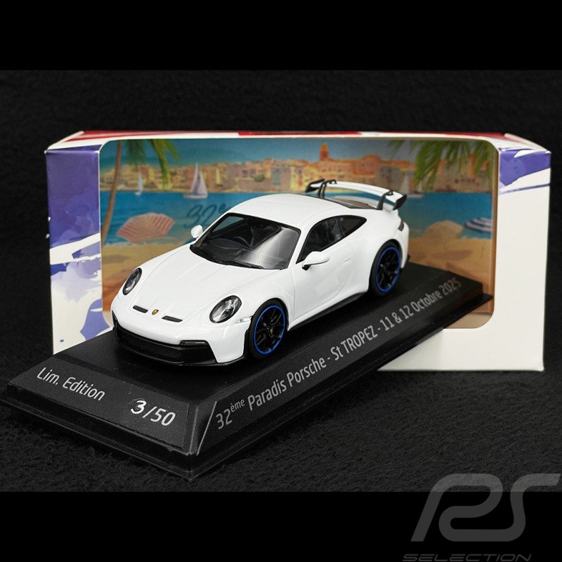 Porsche 911 GT3 Typ 992 2021 Paradis Porsche St Tropez 2025 Carraraweiß 1/43 Minichamps WAP0202720RGT3