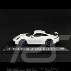 Porsche 911 GT3 Type 992 2021 Paradis Porsche St Tropez 2025 Carrara White 1/43 Minichamps WAP0202720RGT3