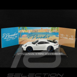 Porsche 911 GT3 Typ 992 2021 Paradis Porsche St Tropez 2025 Carraraweiß 1/43 Minichamps WAP0202720RGT3