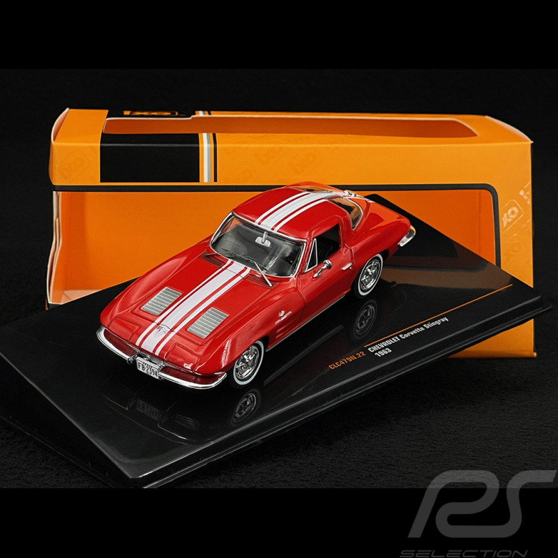Chevrolet Corvette C2 Stingray 1963 Rot / Weiß 1/43 Ixo CLC479