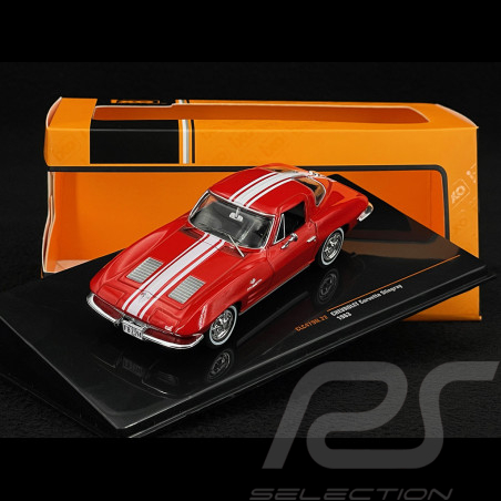 Chevrolet Corvette C2 Stingray 1963 Red / White 1/43 Ixo CLC479
