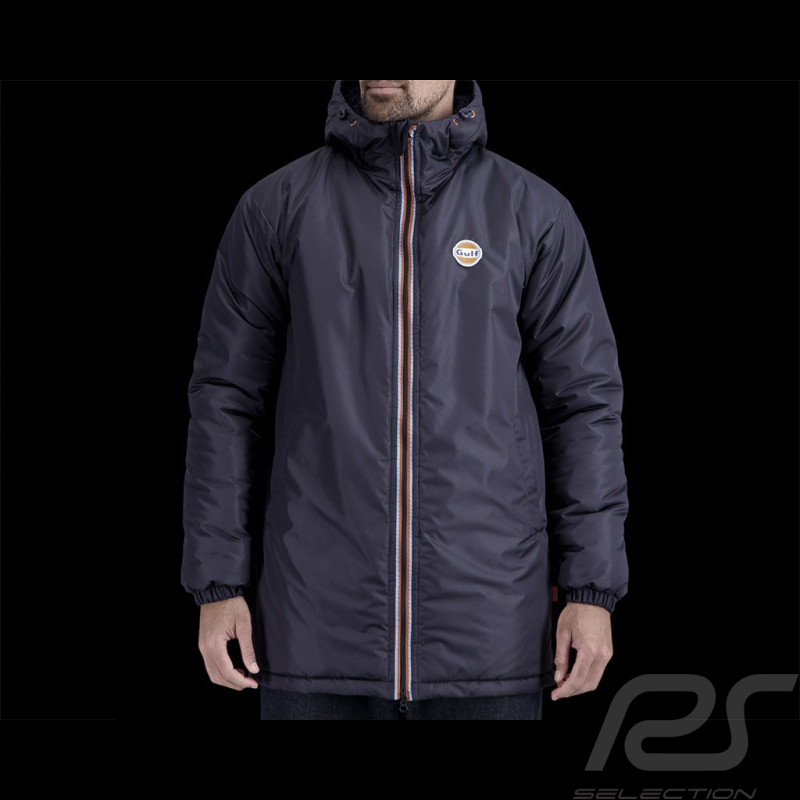 Gulf Jacket Parka with Hood and Fleece Lining Navy Blue GU252KS598-100