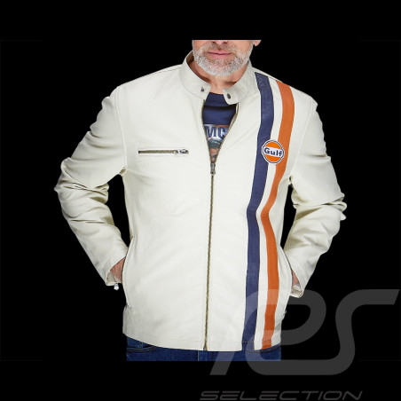 Veste en Cuir Gulf Roadmaster Beige GU252JAM05-001