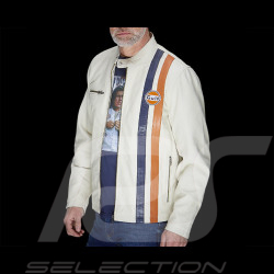 Gulf Leather Jacket Roadmaster Light Beige GU252JAM05-001