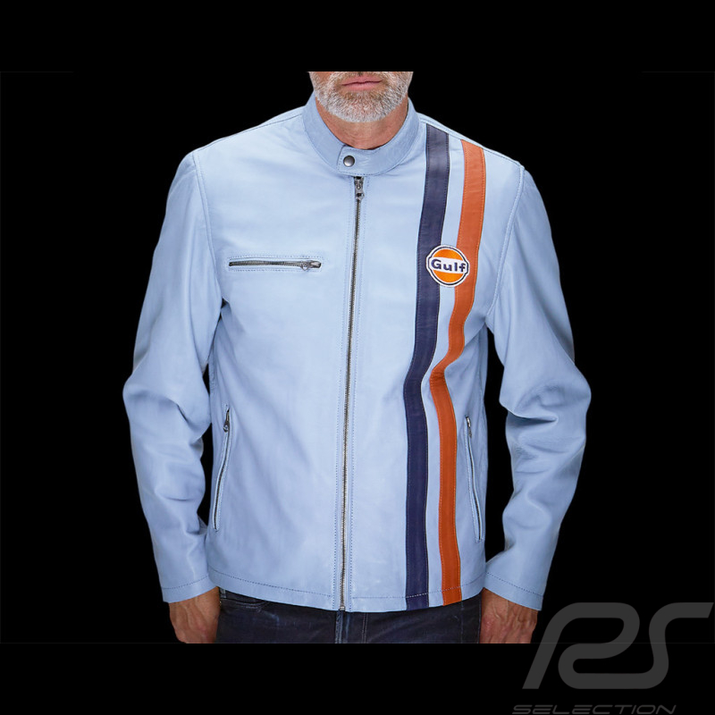 Veste en Cuir Gulf Roadmaster Bleu Clair GU252JAM05-125