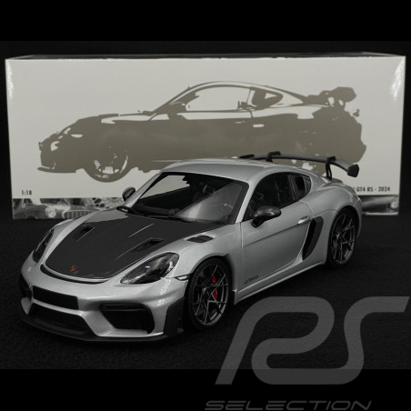 Porsche Cayman GT4 RS Pack Weissach 2024 Gris Argent Métallique 1/18 Minichamps 110062122