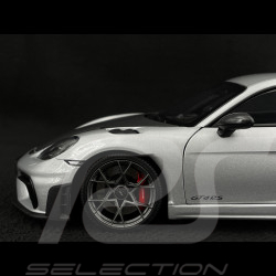 Porsche Cayman GT4 RS Pack Weissach 2024 Gris Argent Métallique 1/18 Minichamps 110062122