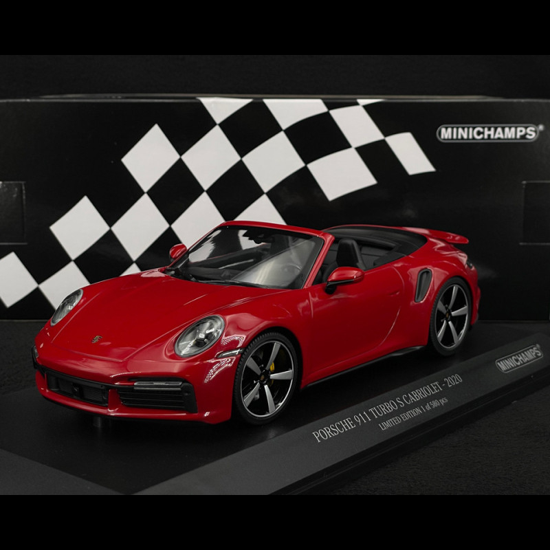 Porsche 911 Turbo S Cabriolet Type 992 2020 Carmine Red 1/18