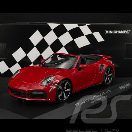 Porsche 911 Turbo S Cabriolet Type 992 2020 Rouge Carmin 1/18 Minichamps 155069084