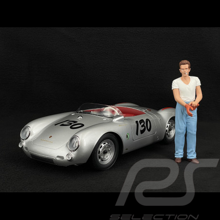 Duo Porsche 550 A Spyder n° 130 Little Bastard 1956 + James Dean Figurine 1/12 KK Scale