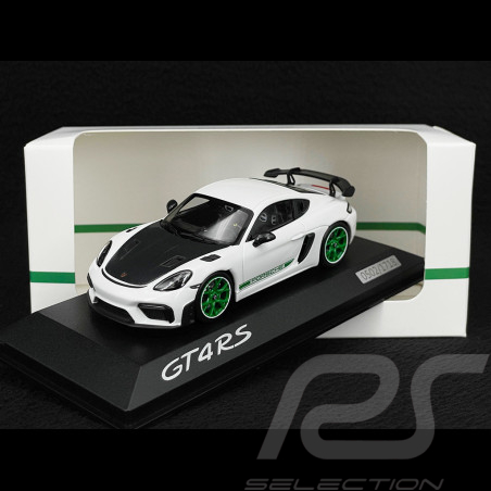 Porsche 718 Cayman GT4 RS Type 982 Tribute Pack Weissach 2023 Blanc / Bandes Vertes 1/43 Minichamps WAP0206010TCAY
